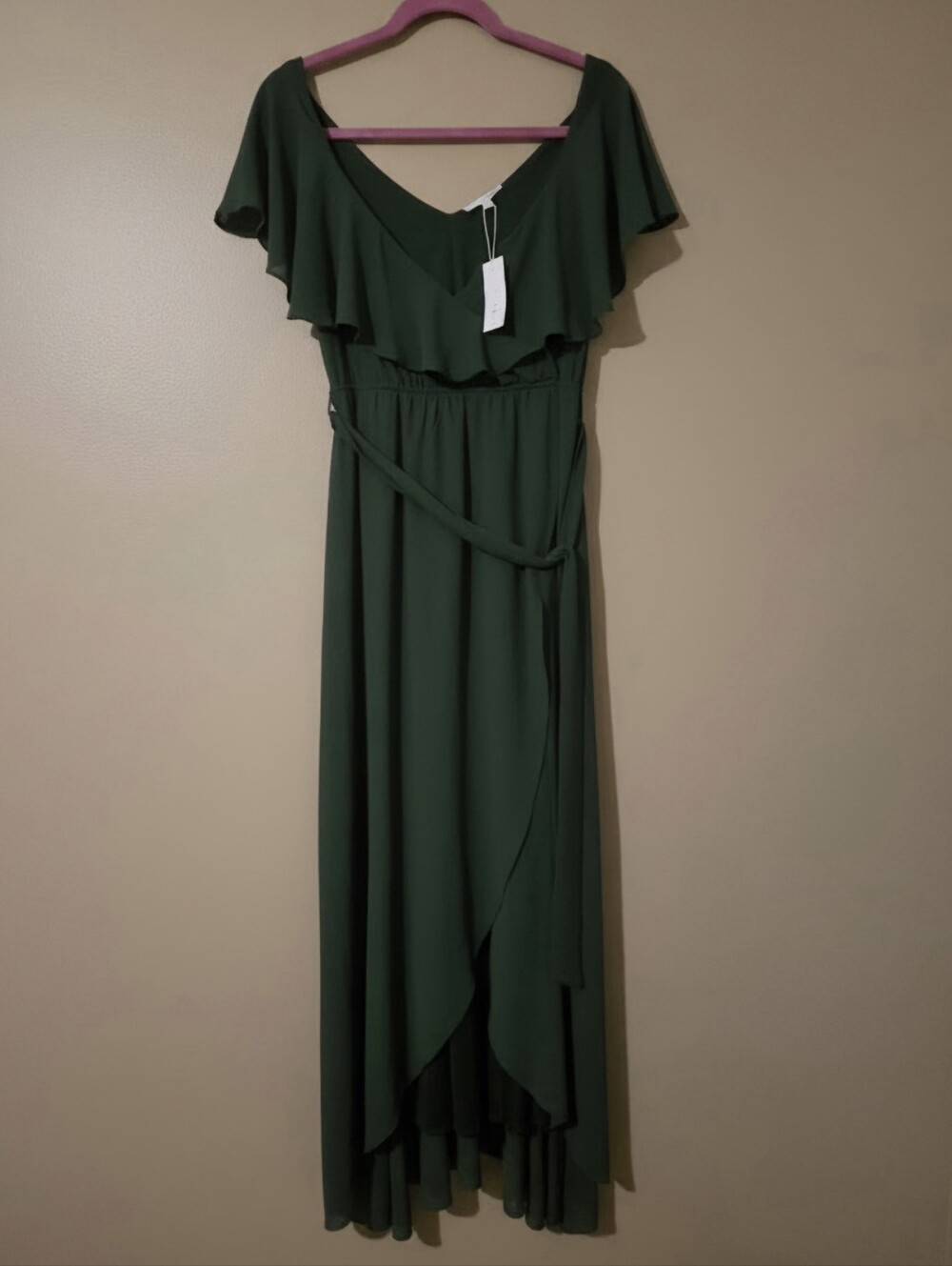 Baltic Born Women’s Green Ruffled Maxi Dress Size S NWT